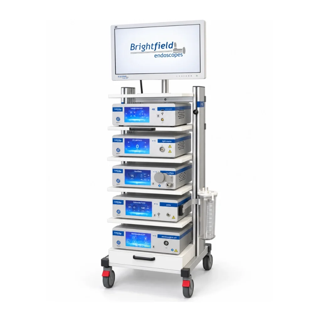 Brightfield BRF-L endoscopic LED light source with touchscreen, light guide connector and side ventilation
