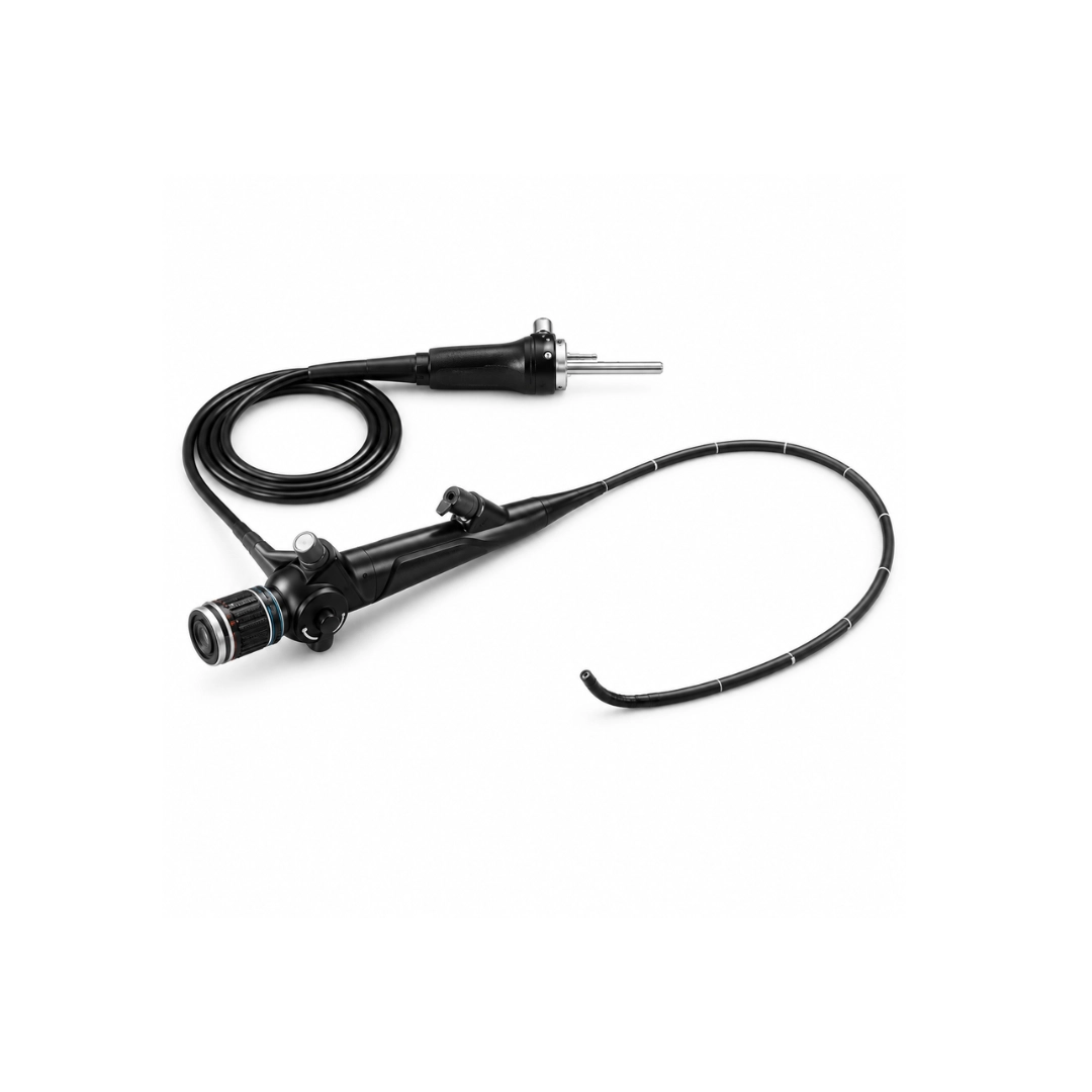 Brightfield HB-BR-FL flexible fiberoptic bronchoscope with steerable insertion tube, optical eyepiece and control handle for airway examination