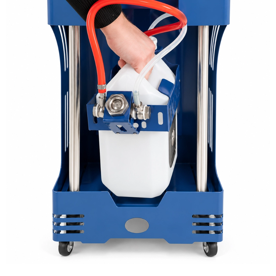 Solution container inside the Dr. Fogg aerosol generator
