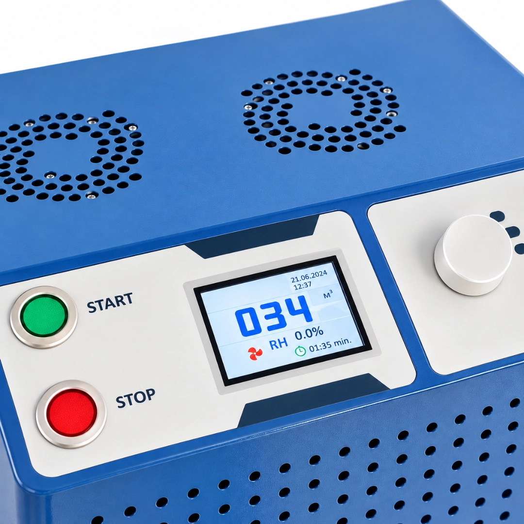 Dr. Fogg aerosol generator display with treatment parameters