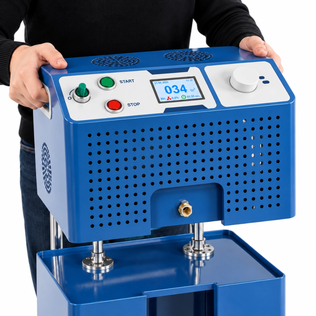 Top panel of the Dr. Fogg aerosol generator with ventilation openings