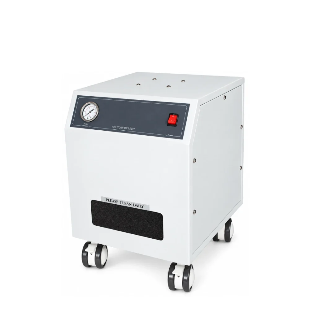 Brightfield Healthcare VA 11 medical air compressor, left-side view
