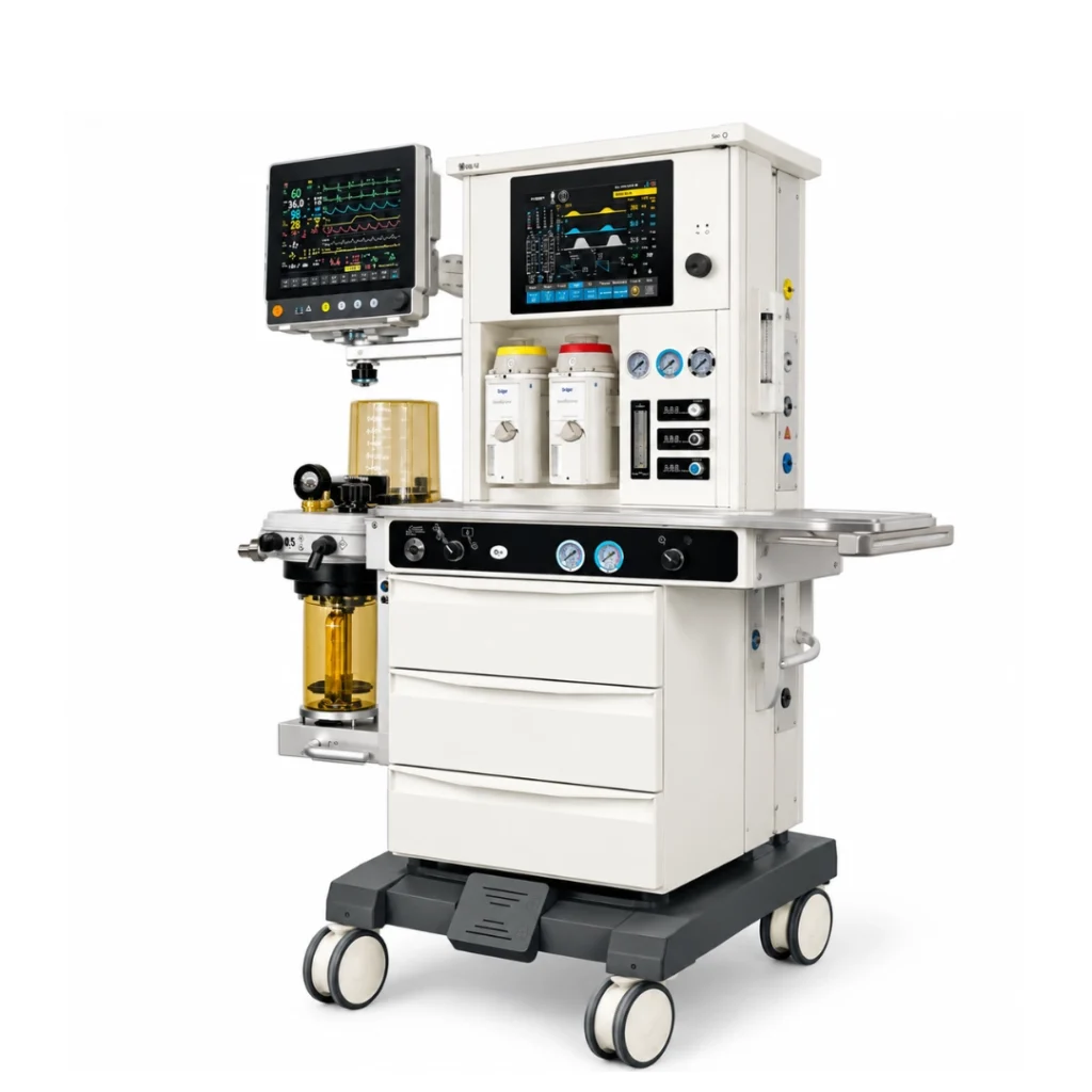 Brightfield Healthcare S1600B modular anesthesia machine, three-quarter view