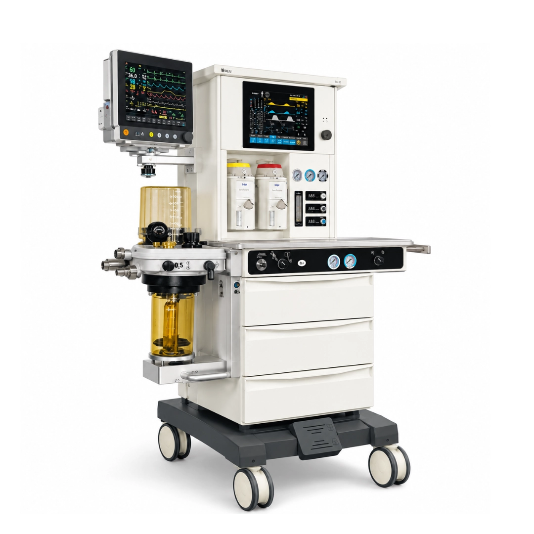 Brightfield Healthcare S1600B modular anesthesia workstation, angled front view