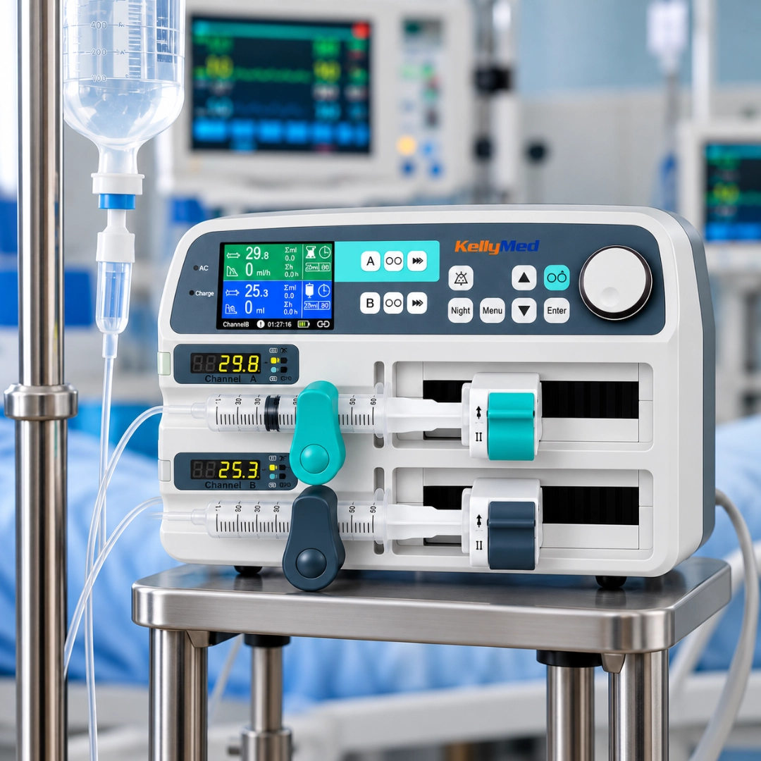 KL-702 syringe infusion pump in use in a hospital setting