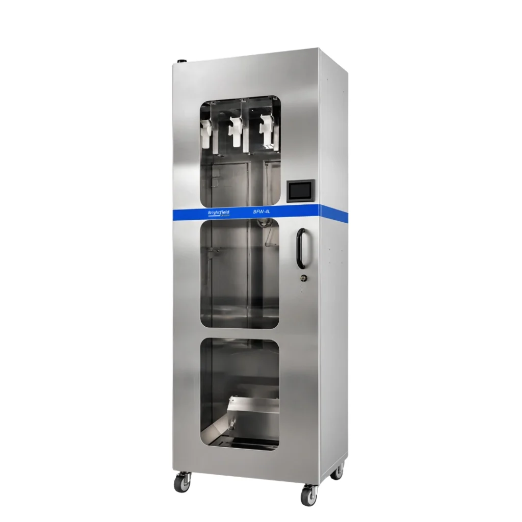 BFW-4L cabinet for drying and storing flexible endoscopes, right-side angled view