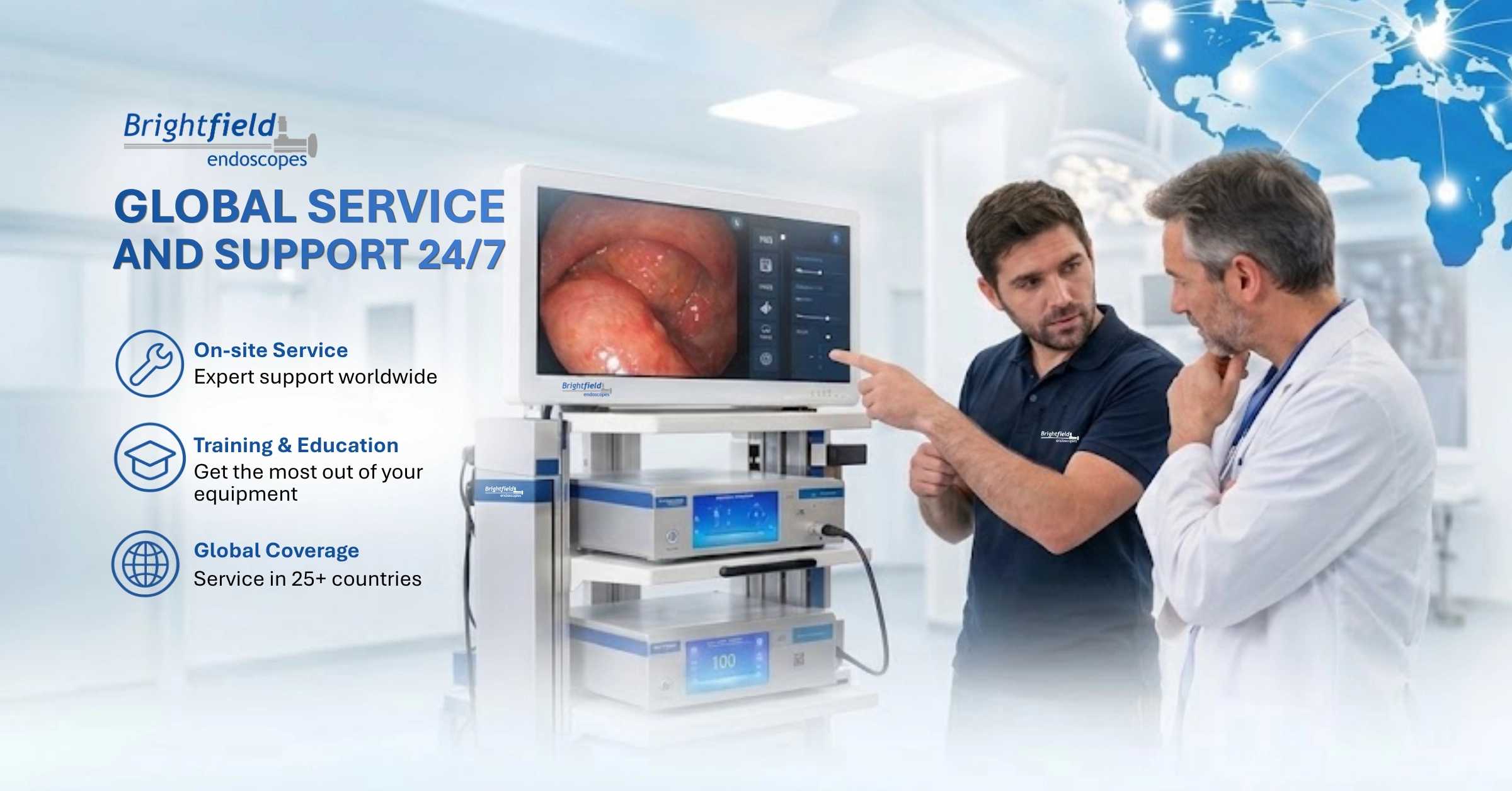 Brightfield 24/7 global service and support for endoscopic equipment