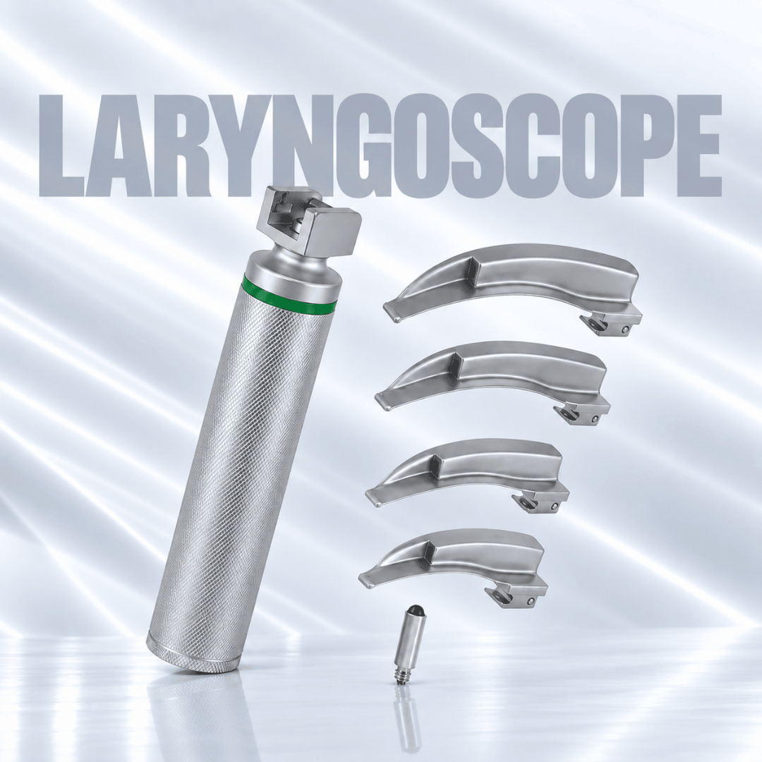 Brightfield laryngoscope with stainless steel handle and interchangeable blades